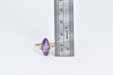 Load image into Gallery viewer, 14K Marquise Amethyst Natural Diamond Cluster Ring Yellow Gold