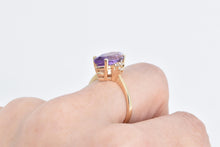 Load image into Gallery viewer, 14K Marquise Amethyst Natural Diamond Cluster Ring Yellow Gold