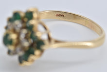 Load image into Gallery viewer, 14K 0.86 Ctw Natural Emerald Diamond Cocktail Ring Yellow Gold