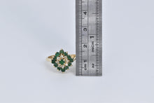 Load image into Gallery viewer, 14K 0.86 Ctw Natural Emerald Diamond Cocktail Ring Yellow Gold