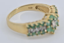 Load image into Gallery viewer, 14K 1.10 Ctw Emerald Flower Natural Diamond Ring Yellow Gold