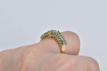 Load image into Gallery viewer, 14K 1.10 Ctw Emerald Flower Natural Diamond Ring Yellow Gold