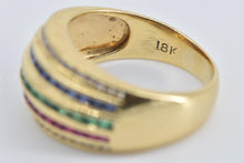 Load image into Gallery viewer, 14K 0.95Ctw Natural Diamond Emerald Ruby Sapphire Ring Yellow Gold