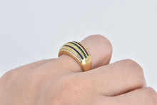 Load image into Gallery viewer, 14K 0.95Ctw Natural Diamond Emerald Ruby Sapphire Ring Yellow Gold