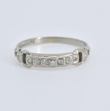 Load image into Gallery viewer, 18K Art Deco Ornate Diamond Wedding Band Ring White Gold