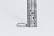 Load image into Gallery viewer, 18K Art Deco Ornate Diamond Wedding Band Ring White Gold