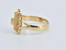 Load image into Gallery viewer, 18K Natural Emerald Ornate Etruscan Revival Ring Yellow Gold