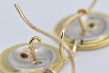 Load image into Gallery viewer, 18K Platinum Diamond Amethyst Yin Yang Dangle Earrings Yellow Gold