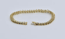 Load image into Gallery viewer, 14K 2.00 Ctw Natural Diamond Wavy Link Tennis Bracelet 7.5" Yellow Gold