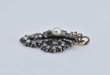 Load image into Gallery viewer, 10K Victorian Rose Cut Diamond Pearl Statement Pendant Yellow Gold