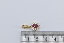 Load image into Gallery viewer, 14K 0.93 Ctw Oval Natural Ruby Diamond Halo Pendant Yellow Gold