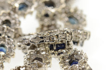 Load image into Gallery viewer, 14K 36.12 Ctw Natural Sapphire Diamond Halo Necklace 16.25" White Gold