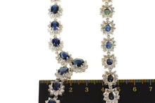 Load image into Gallery viewer, 14K 36.12 Ctw Natural Sapphire Diamond Halo Necklace 16.25" White Gold