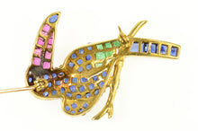 Load image into Gallery viewer, 18K Sapphire Diamond Ruby Emerald Parrot Pin/Brooch Yellow Gold