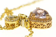 Load image into Gallery viewer, 14K 7.05 Ctw Morganite Diamond Halo Drop Necklace 17" Yellow Gold