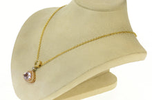 Load image into Gallery viewer, 14K 7.05 Ctw Morganite Diamond Halo Drop Necklace 17" Yellow Gold