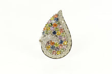 Load image into Gallery viewer, 18K 3.10 Ctw Diamond Tourmaline Garnet Cluster Ring Size 6 White Gold