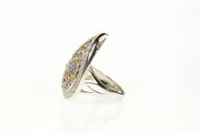 Load image into Gallery viewer, 18K 3.10 Ctw Diamond Tourmaline Garnet Cluster Ring Size 6 White Gold