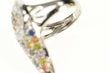 Load image into Gallery viewer, 18K 3.10 Ctw Diamond Tourmaline Garnet Cluster Ring Size 6 White Gold