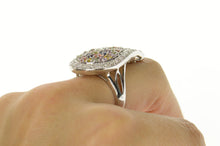 Load image into Gallery viewer, 18K 3.10 Ctw Diamond Tourmaline Garnet Cluster Ring Size 6 White Gold