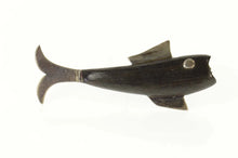 Load image into Gallery viewer, Sterling Silver Carved Wood Antique Fish Bass Fishing Pin/Brooch