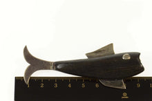 Load image into Gallery viewer, Sterling Silver Carved Wood Antique Fish Bass Fishing Pin/Brooch