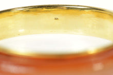 Load image into Gallery viewer, 14K Carved Carnelian Agate Ornate Retro Bangle Bracelet 6.75" Yellow Gold