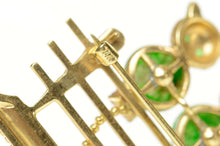Load image into Gallery viewer, 14K 1960's Diamond Jade Ruby Fence Cats Pin/Brooch Yellow Gold
