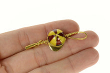 Load image into Gallery viewer, 18K Red Enamel Jockey Hat Riding Crop Horse Pin/Brooch Yellow Gold