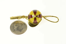 Load image into Gallery viewer, 18K Red Enamel Jockey Hat Riding Crop Horse Pin/Brooch Yellow Gold