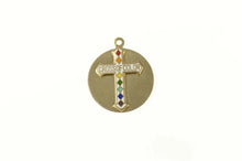 Load image into Gallery viewer, Gold Filled Cross of Color Order of Rainbow Service Charm/Pendant