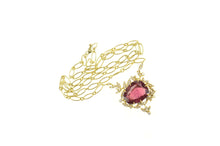 Load image into Gallery viewer, 14K 7.90 Ctw Pink Tourmaline Diamond Floral Chain Necklace 18" Yellow Gold
