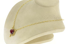 Load image into Gallery viewer, 14K 7.90 Ctw Pink Tourmaline Diamond Floral Chain Necklace 18" Yellow Gold