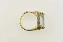 Load image into Gallery viewer, 14K 4.70 Ctw Aquamarine Diamond Cocktail Ring Size 6 Yellow Gold