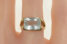Load image into Gallery viewer, 14K 4.70 Ctw Aquamarine Diamond Cocktail Ring Size 6 Yellow Gold