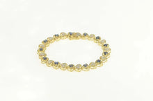 Load image into Gallery viewer, 10K 3.90 Ctw Heart Natural Sapphire Diamond Bracelet 7" Yellow Gold
