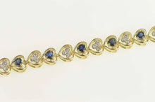 Load image into Gallery viewer, 10K 3.90 Ctw Heart Natural Sapphire Diamond Bracelet 7" Yellow Gold