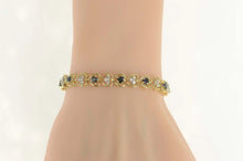 Load image into Gallery viewer, 10K 3.90 Ctw Heart Natural Sapphire Diamond Bracelet 7" Yellow Gold