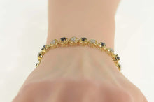 Load image into Gallery viewer, 10K 3.90 Ctw Heart Natural Sapphire Diamond Bracelet 7" Yellow Gold