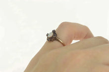 Load image into Gallery viewer, 10K Natural Opal Sapphire Halo Engagement Ring Size 5.5 Yellow Gold