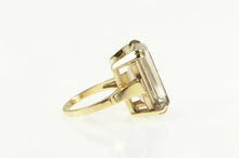 Load image into Gallery viewer, 10K Emerald Cut Syn. Smoky Quartz Cocktail Ring Yellow Gold