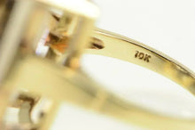 Load image into Gallery viewer, 10K Emerald Cut Syn. Smoky Quartz Cocktail Ring Yellow Gold