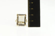 Load image into Gallery viewer, 10K Emerald Cut Syn. Smoky Quartz Cocktail Ring Yellow Gold