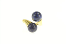 Load image into Gallery viewer, 18K Lapis Lazuli Sphere Dome Bypass Statement Ring Yellow Gold