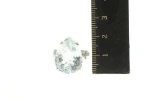18K 16.95 Ct Natural Aquamarine Diamond Cocktail Ring White Gold
