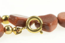 Load image into Gallery viewer, Gold Filled Carved Goldstone Heart Retro Chain Bracelet 7"