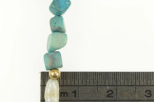 Load image into Gallery viewer, 14K Pearl Square Turquoise Beaded Statement Bracelet 6.5" Yellow Gold