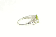Load image into Gallery viewer, 14K Oval Peridot Diamond Accent Statement Ring White Gold