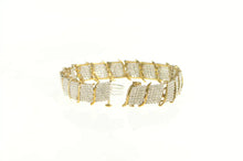 Load image into Gallery viewer, 10K 5.00 Ctw Pave Diamond Encrusted Wide Tennis Bracelet 7.25" Yellow Gold