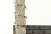 Load image into Gallery viewer, 10K 5.00 Ctw Pave Diamond Encrusted Wide Tennis Bracelet 7.25" Yellow Gold